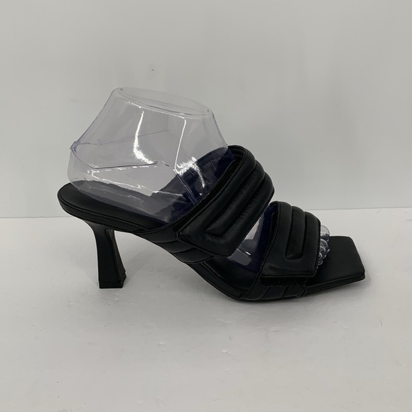 Abound Qarly quilted double strap sandals slide kitten heel shoe black 8.5 - Picture 1 of 6